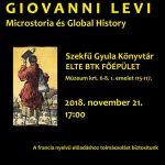 Giovanno Levi: Microstoria és Global History - plakát